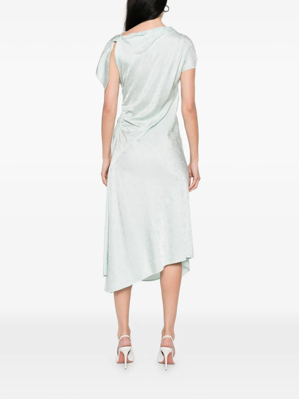 Victoria Beckham Midi-jurk met bloemenprint Blauw