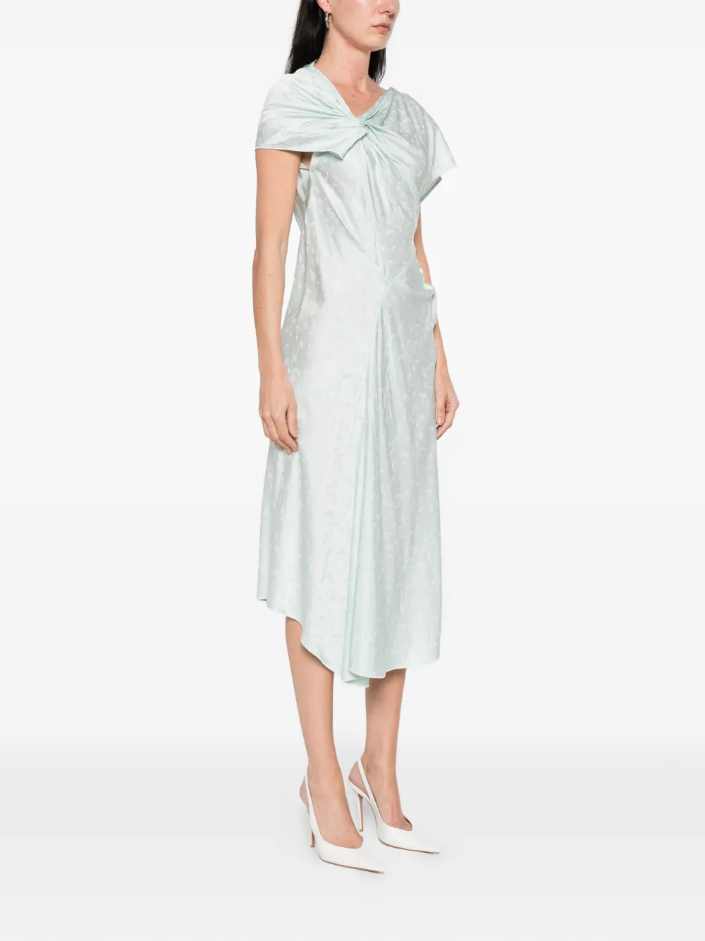 Victoria Beckham Midi-jurk met bloemenprint Blauw
