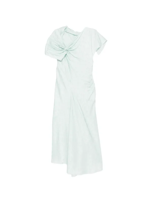Victoria Beckham Asymmetric Twist Midi Dress in Blue