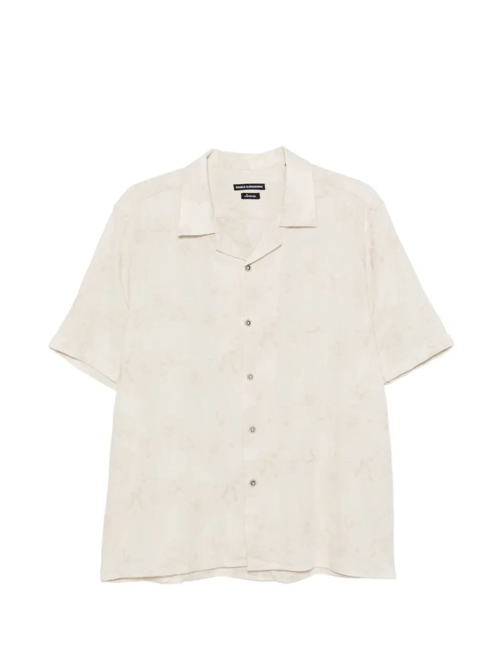 Daniele Alessandrini floral-jacquard short-sleeve shirt - Toni neutri