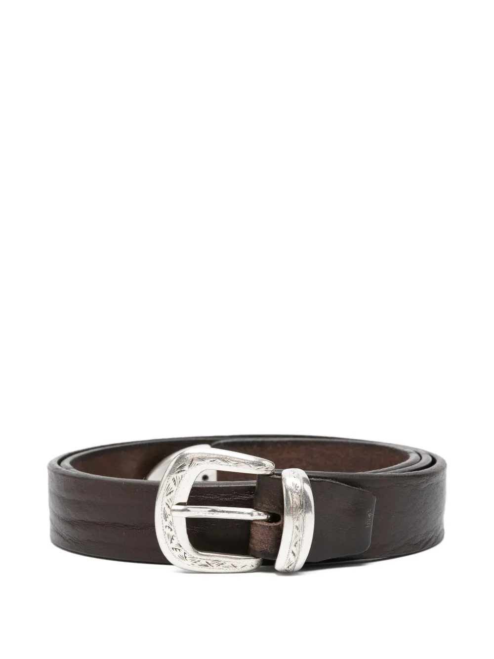 ALBERTO LUTI textured leather belt - Marrone
