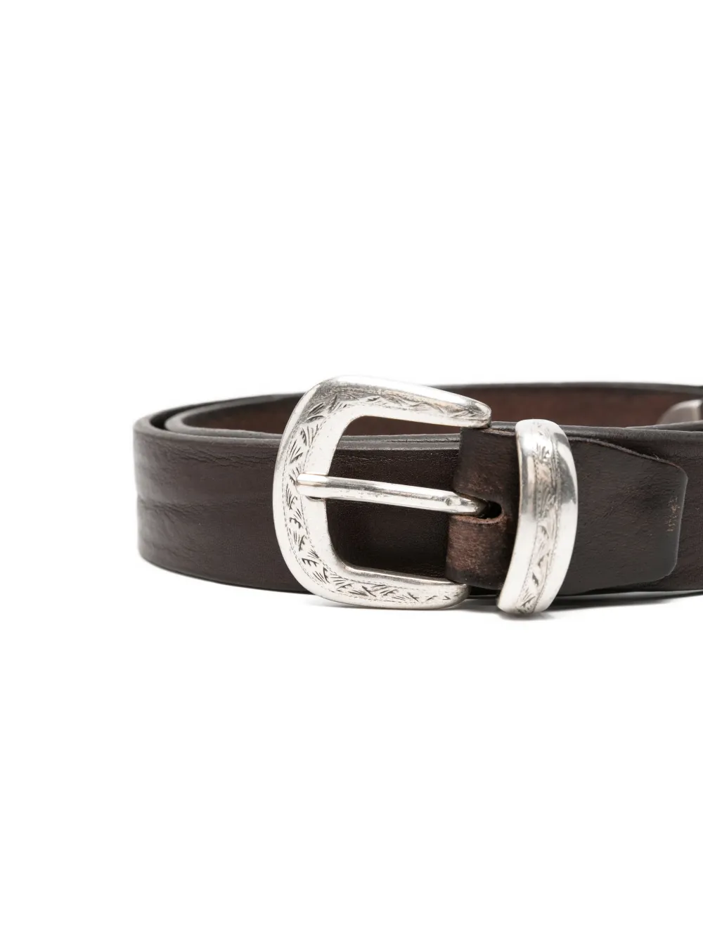  Alberto Luti Textured Leather Belt - Brown 