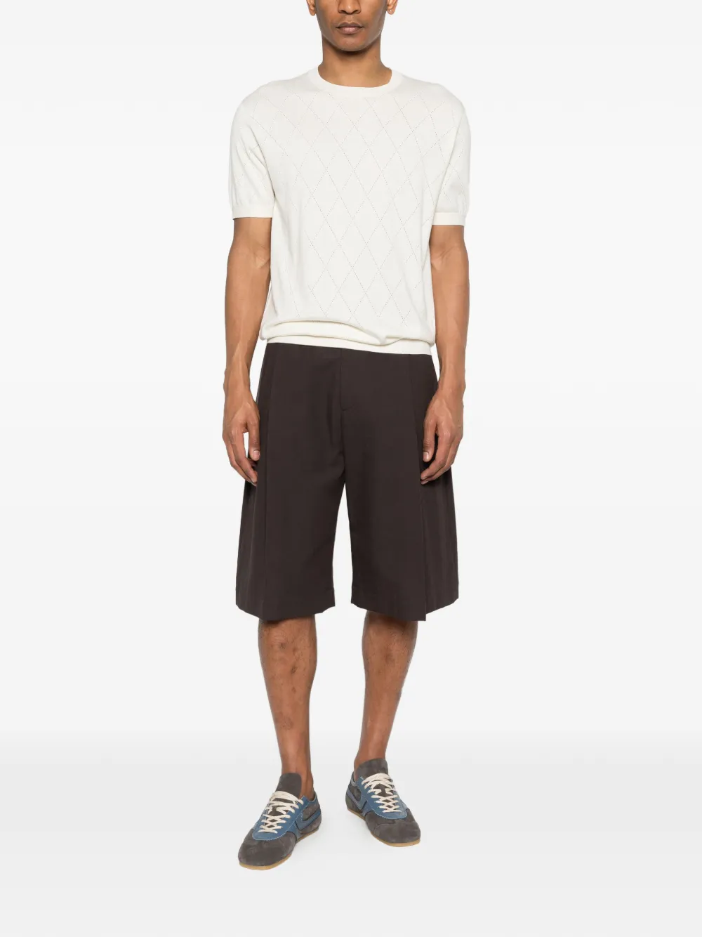  Scaglione Argyle Pattern T-shirt - Neutrals 