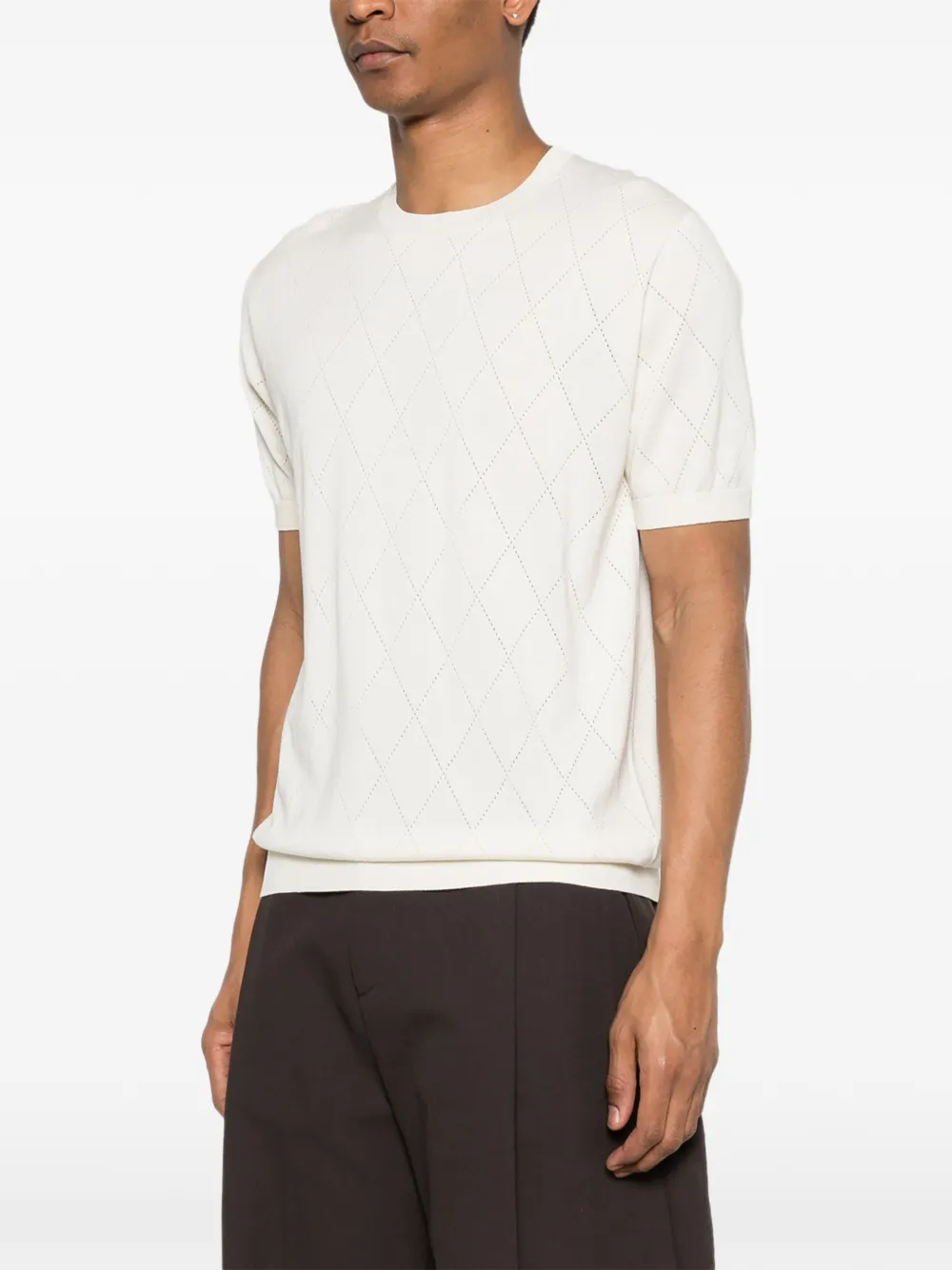  Scaglione Argyle Pattern T-shirt - Neutrals 