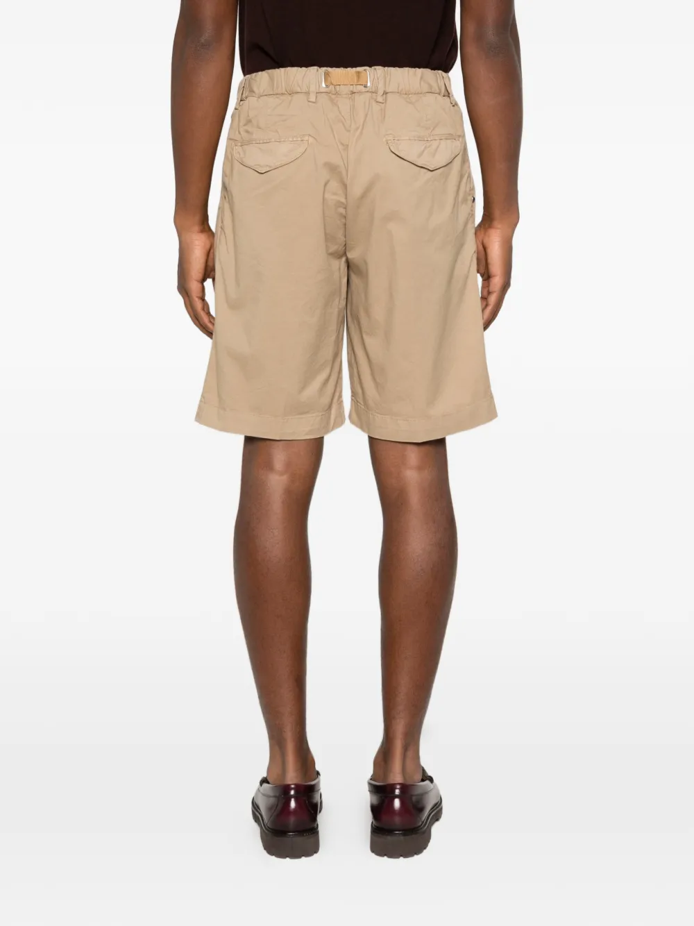 White Sand Geplooide shorts met riem Bruin