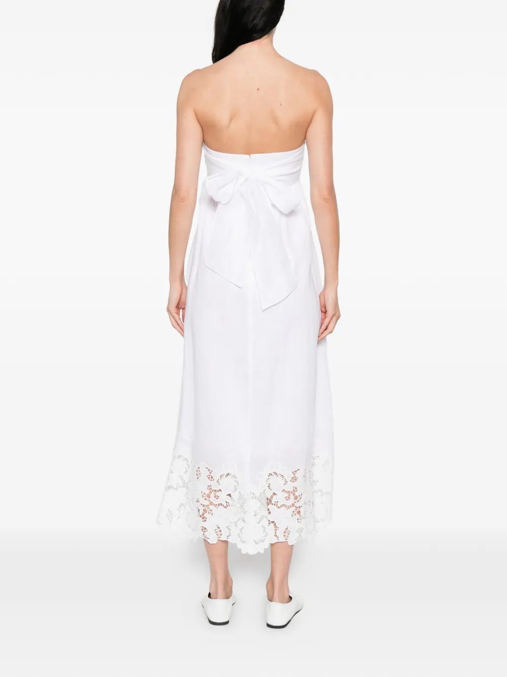 Max Mara Scena midi-jurk met kant Wit