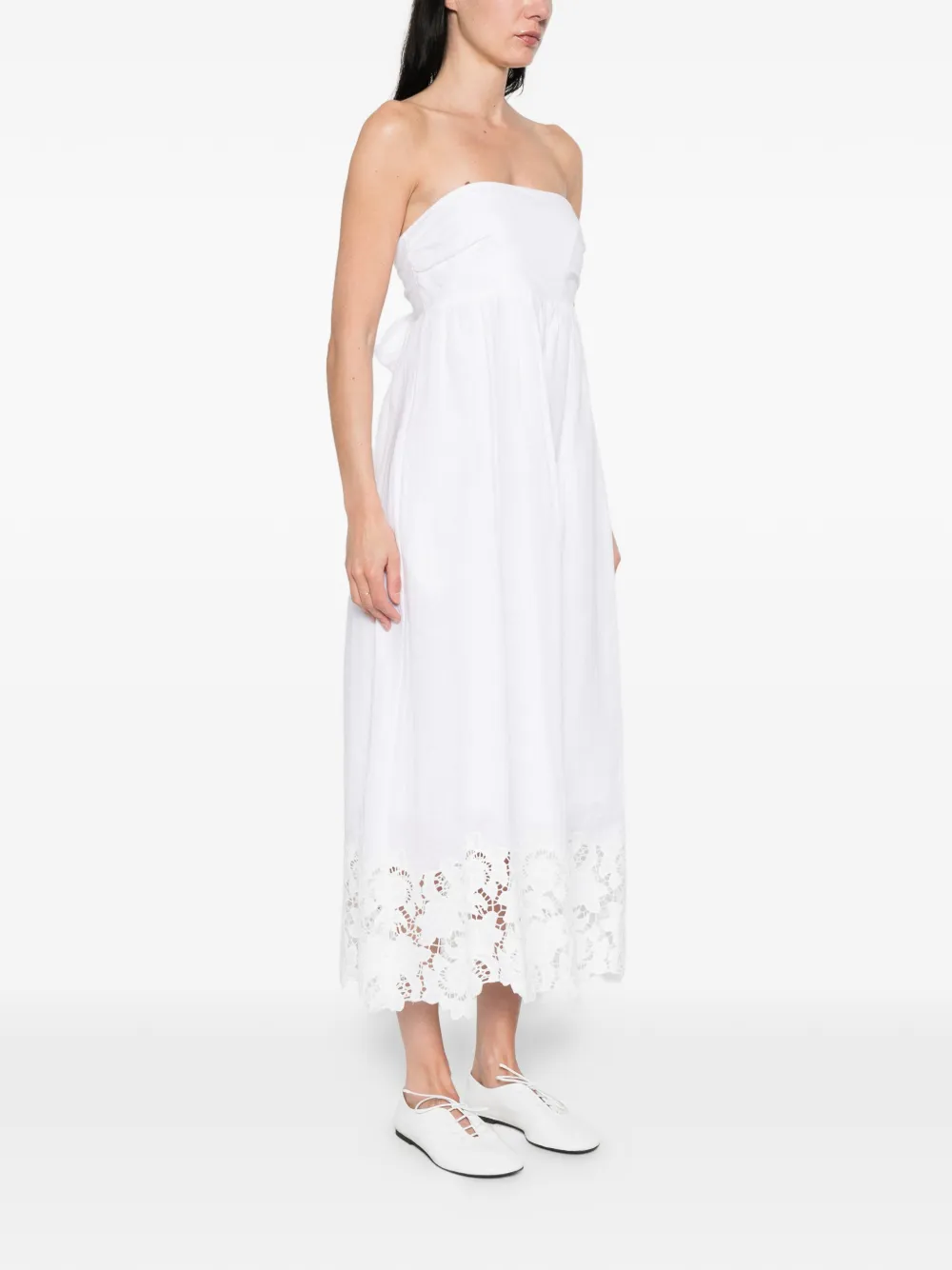 Max Mara Scena midi-jurk met kant Wit