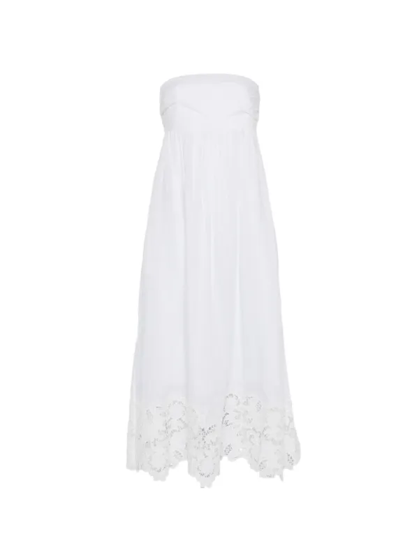 Max Mara Scena Lace Midi Dress in White