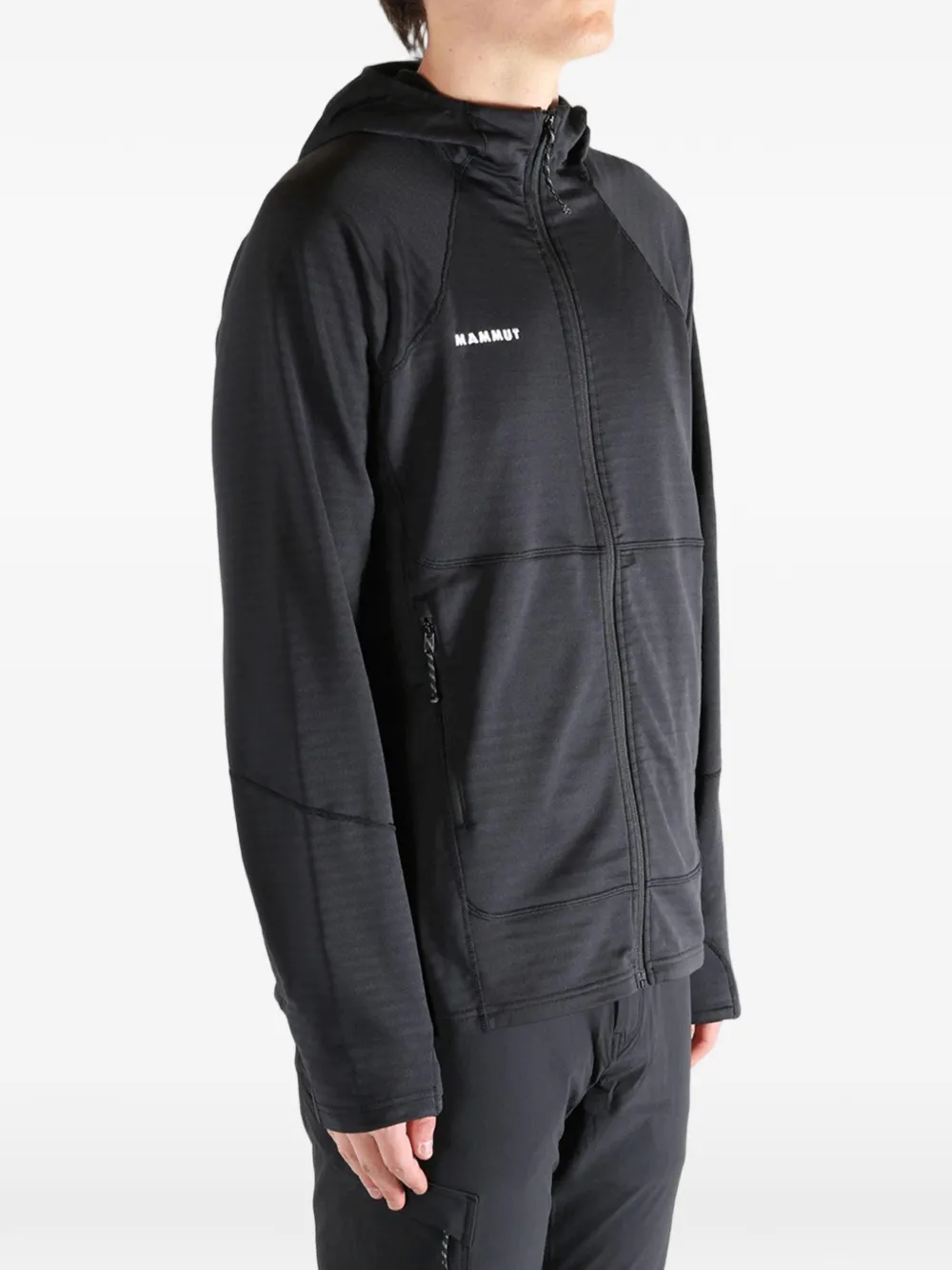 Mammut Taiss jack met capuchon en wafeltextuur Zwart