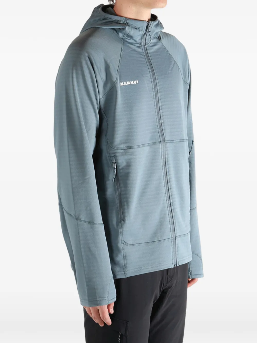 Mammut Wafelgebreid jack met capuchon Blauw