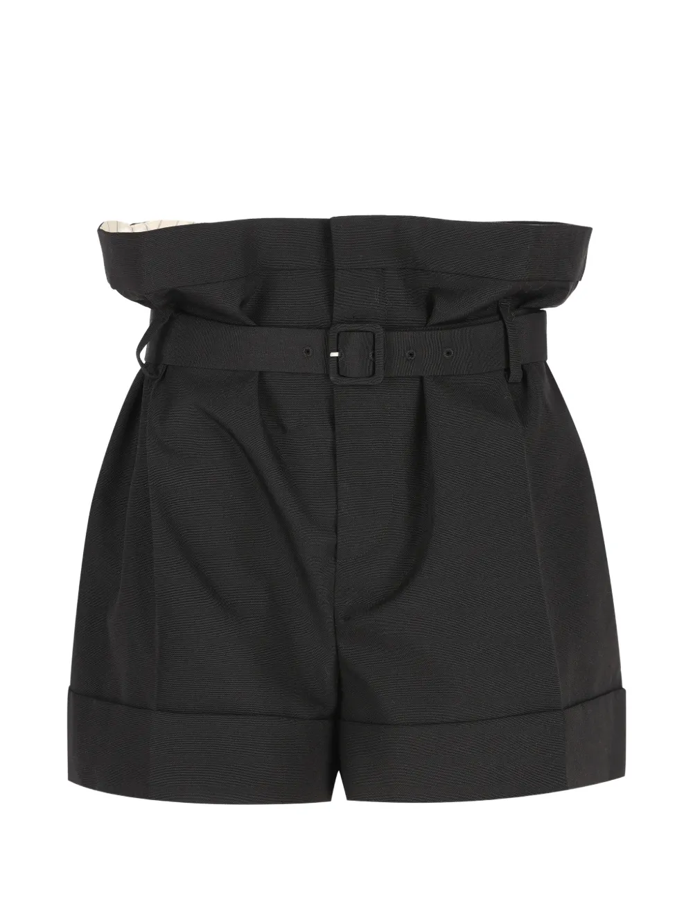 Saint Laurent - paperbag belted shorts - dames - wol/mohair
