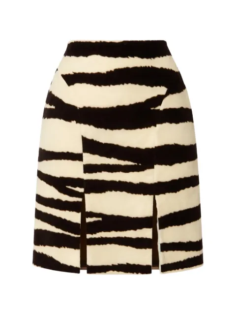 Nina Ricci zebra velvet mini skirt