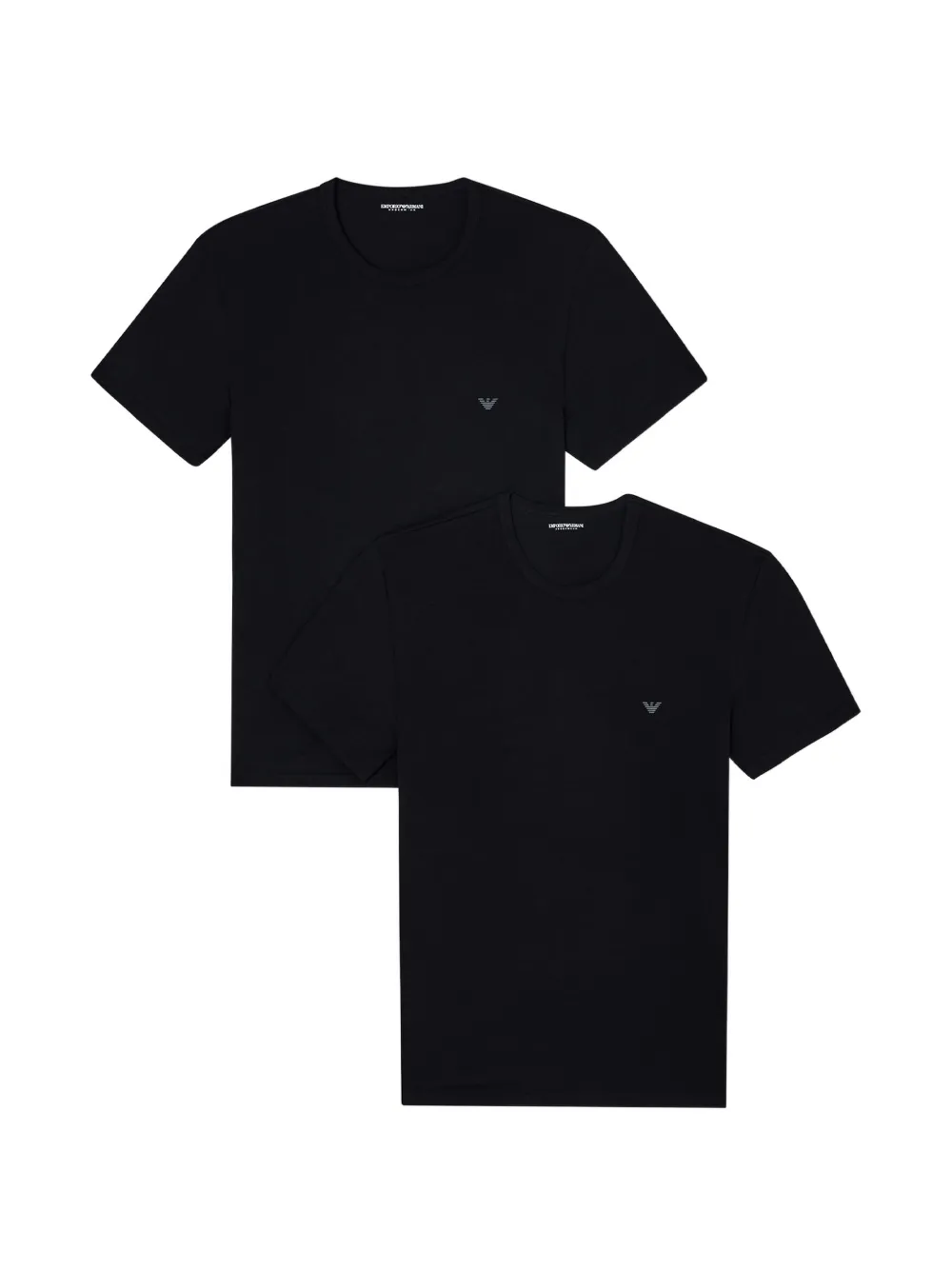 Emporio Armani crew-neck logo-detail undershirt (set of two) - Nero