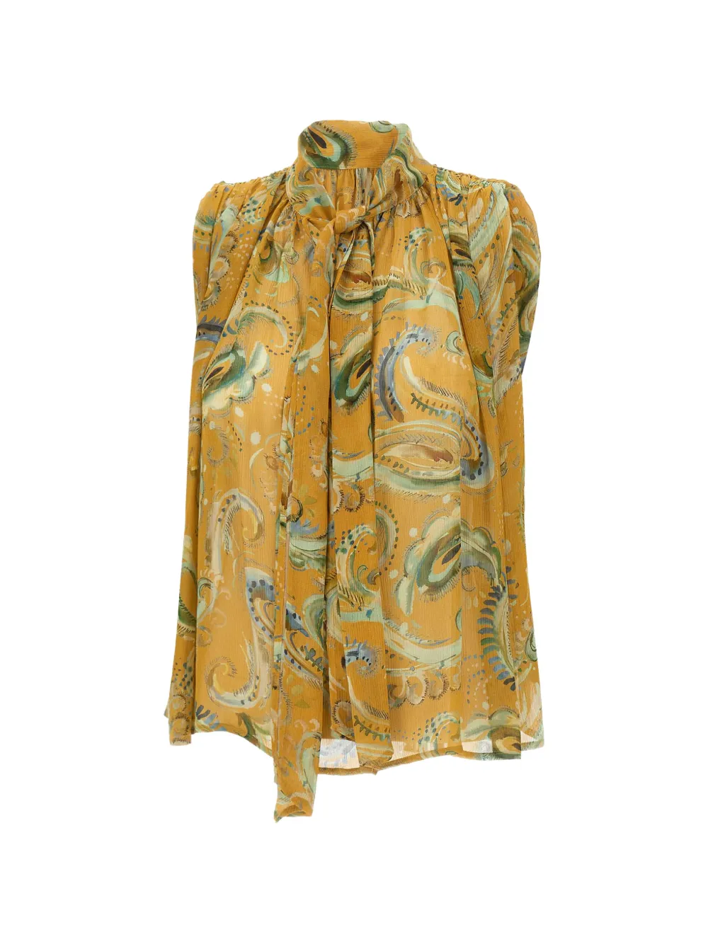 Marella scarf-detail paisley blouse - Giallo