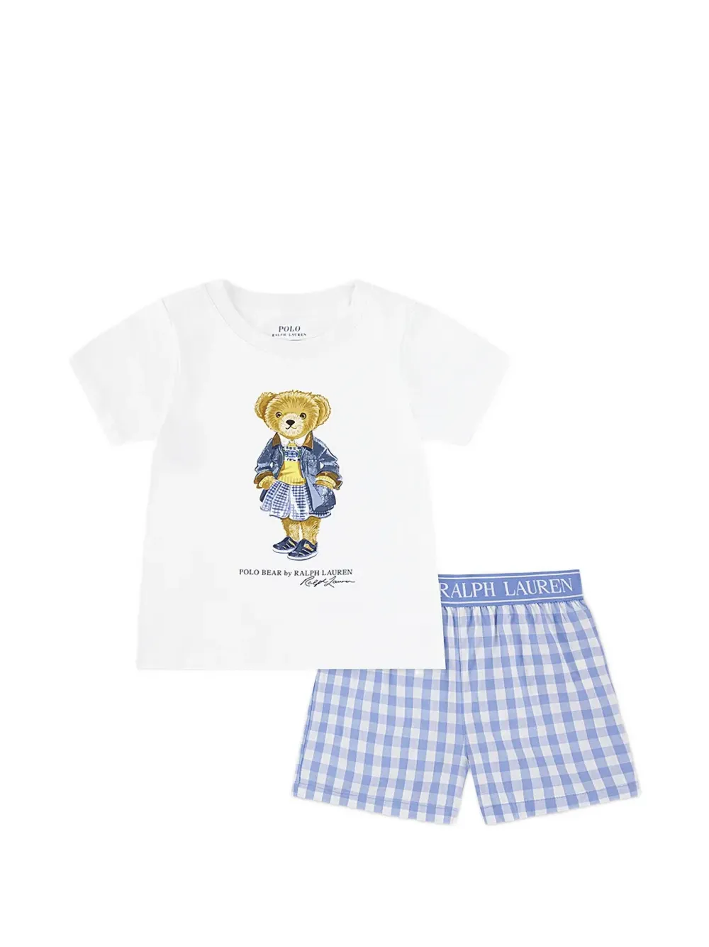 POLO RALPH LAUREN KIDS gingham printed underwear - Weiß