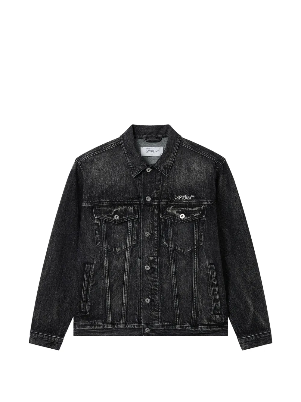 Off-White Arrows-print denim jacket - Schwarz