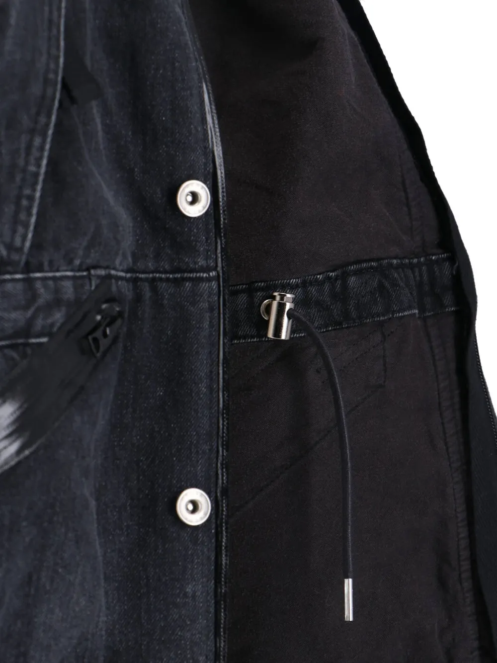 sacai Denim jack met rits Zwart