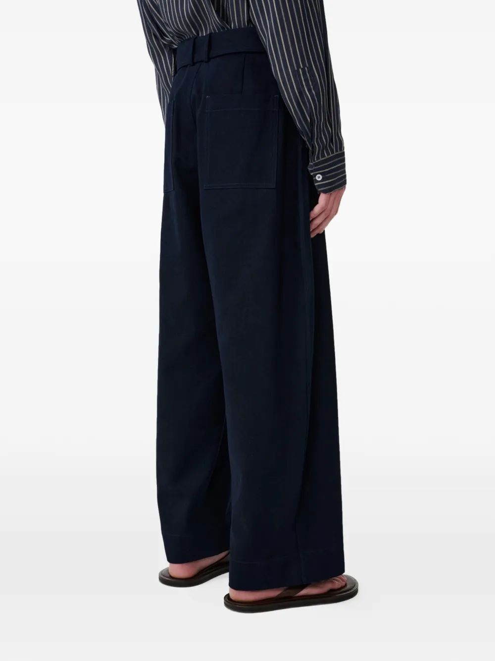  Studio Nicholson Barr Belt Trousers - Blue 