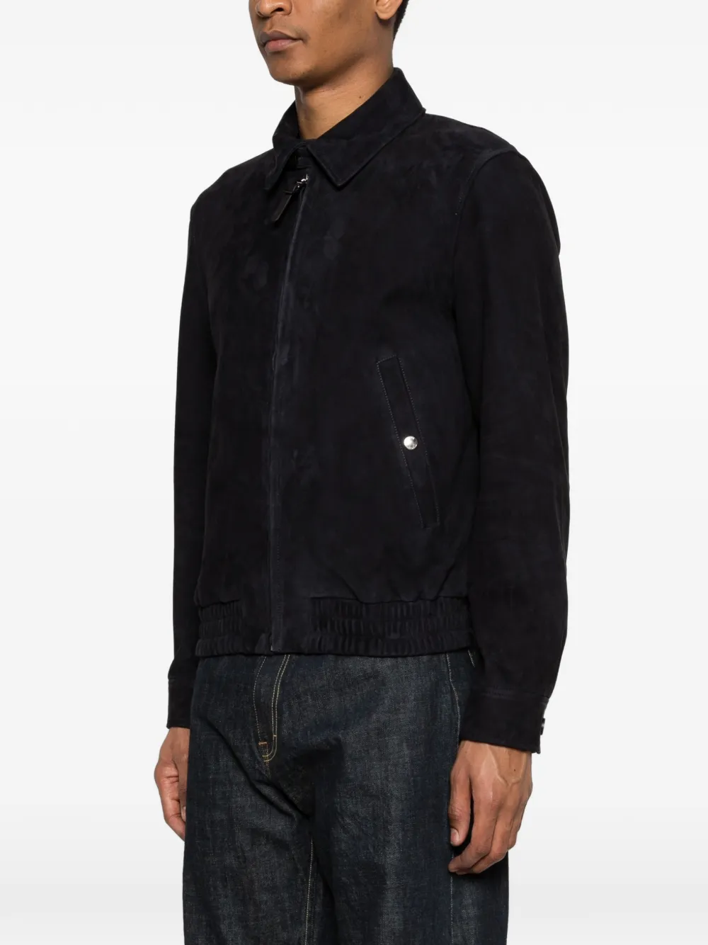  Mackage Giovanni Suede Shirt Jacket - Blue 