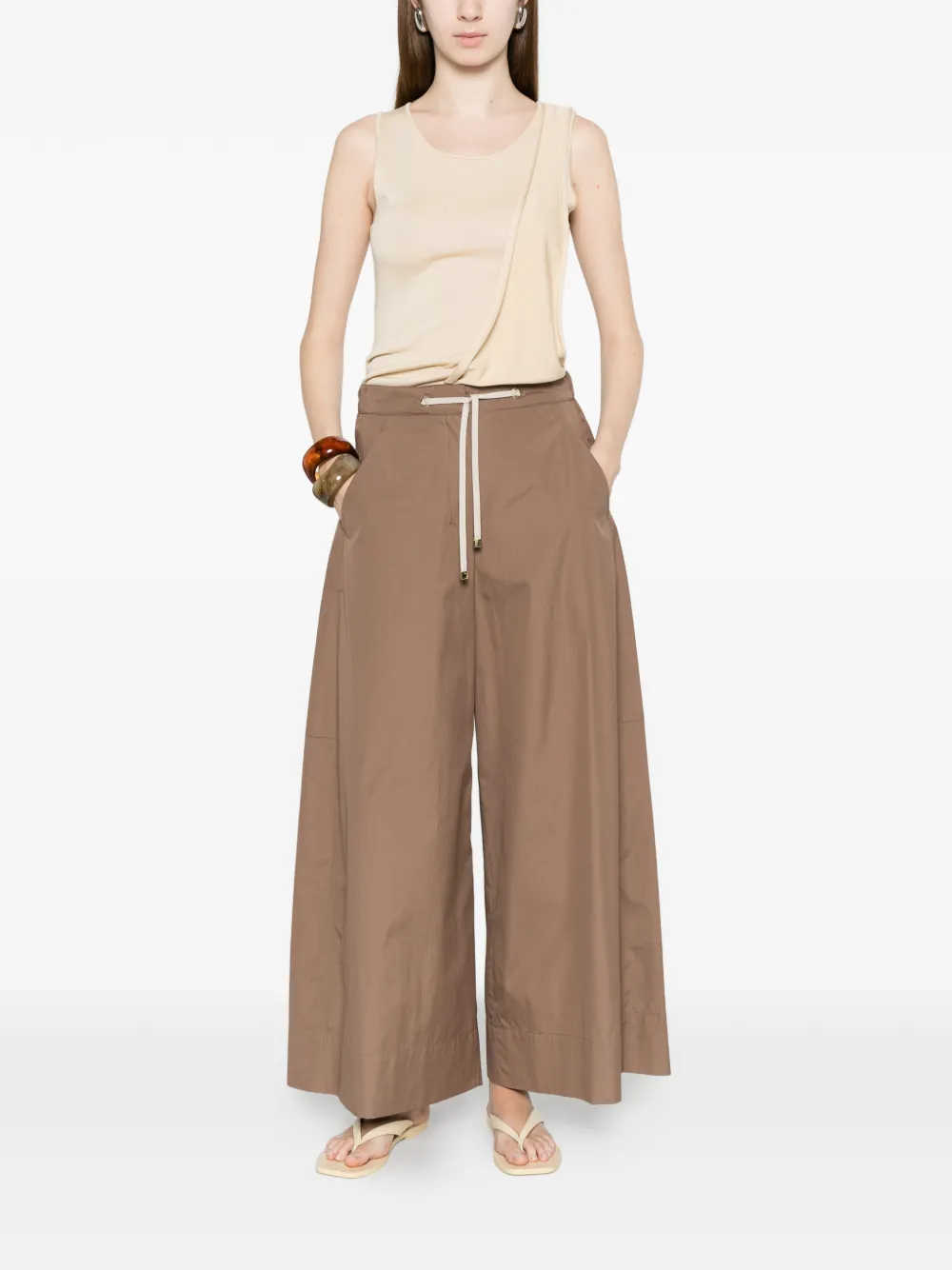  's Max Mara Gufo Drawstring-fastening Palazzo Pants - Brown 