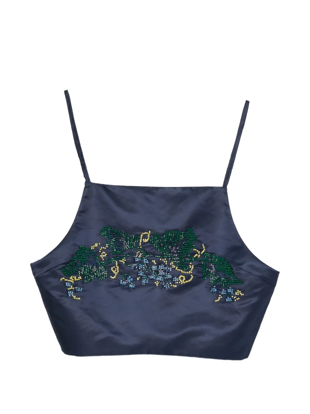 AO YES bead-embellished cropped top - Blu