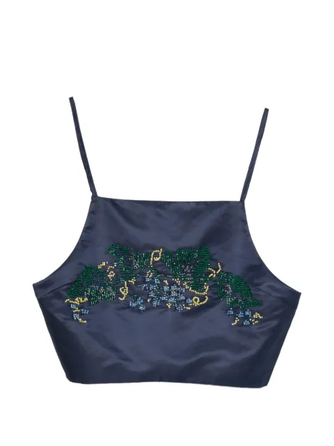 AO YES bead-embellished cropped top