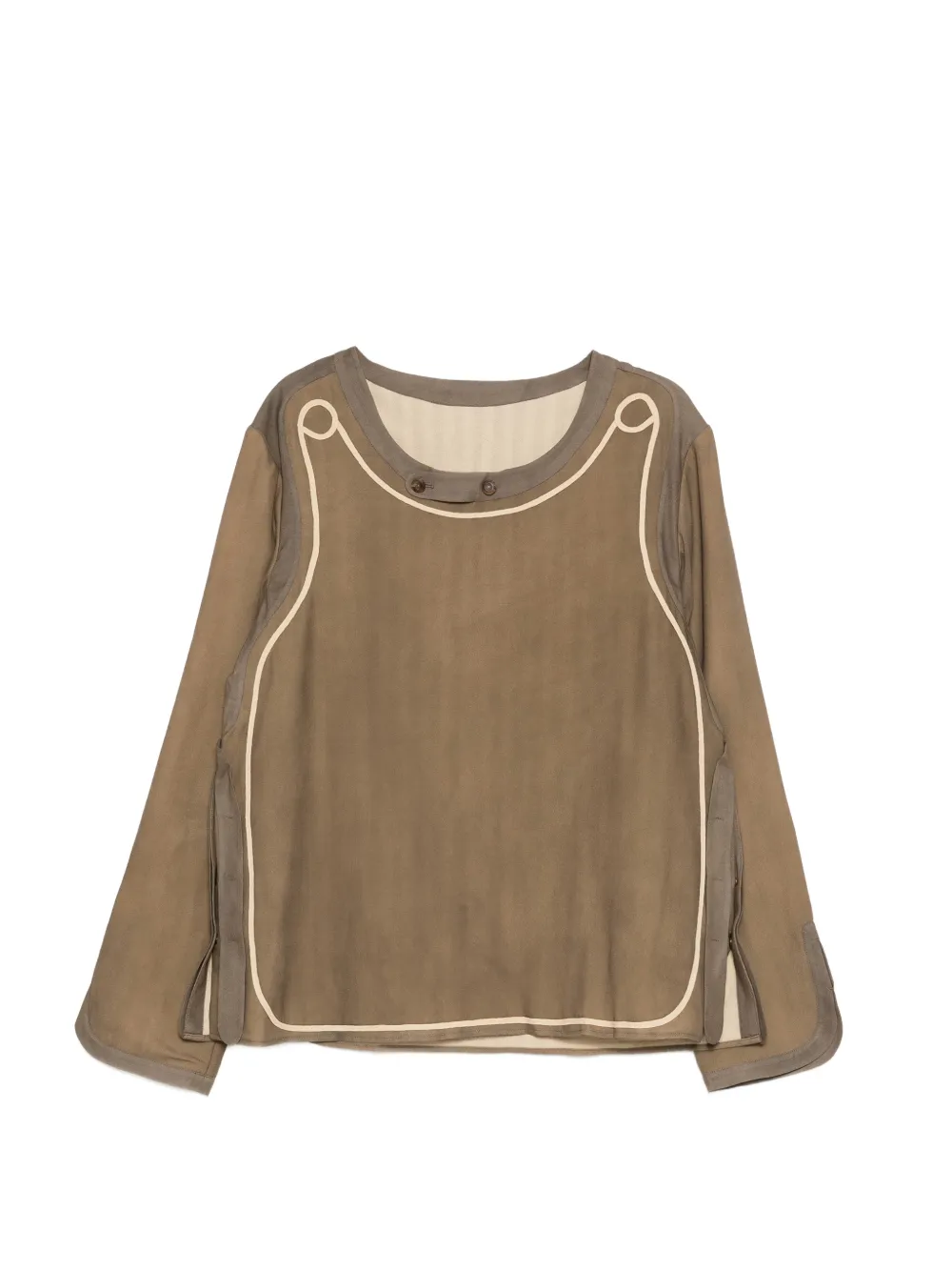 COMMUNS piped-trim layered sweater - Braun