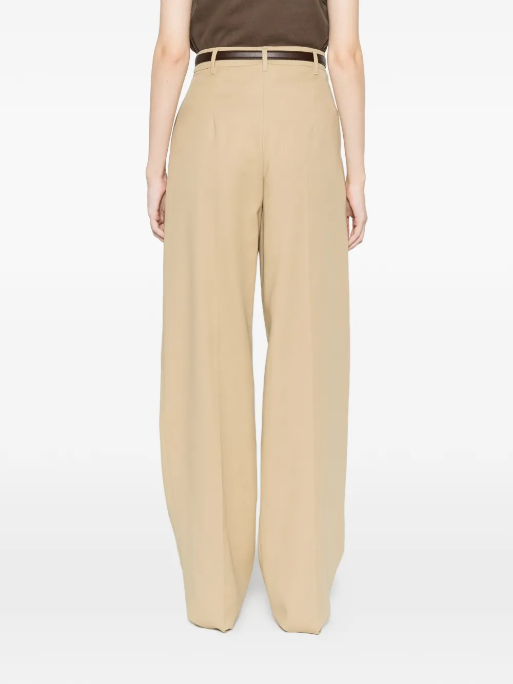 Max Mara Divo plooibroek met ceintuur Beige