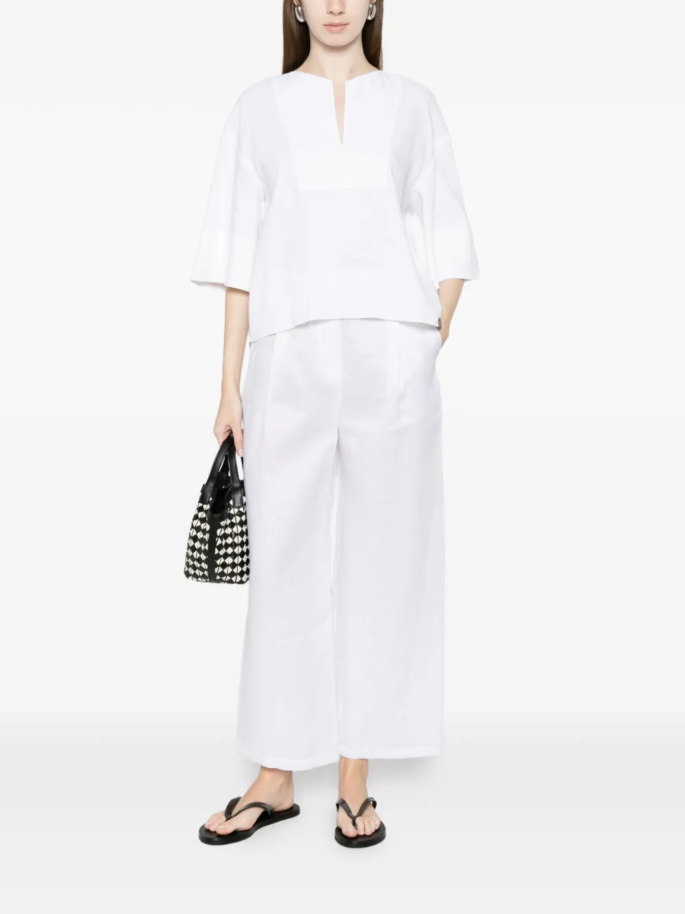  Max Mara Sospiro V-neck Blouse - White 