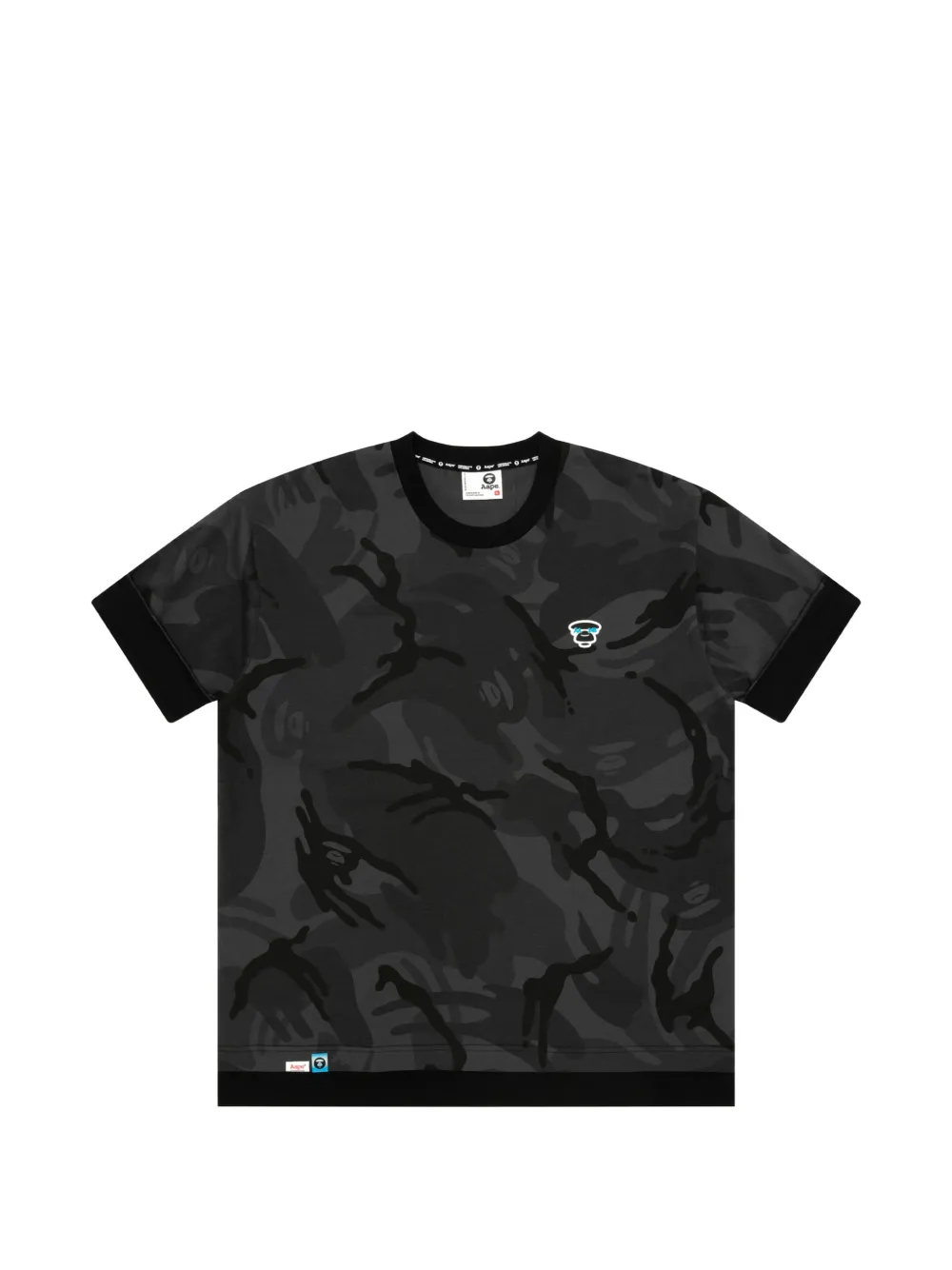 AAPE BY *A BATHING APE® camouflage logo T-shirt - Nero