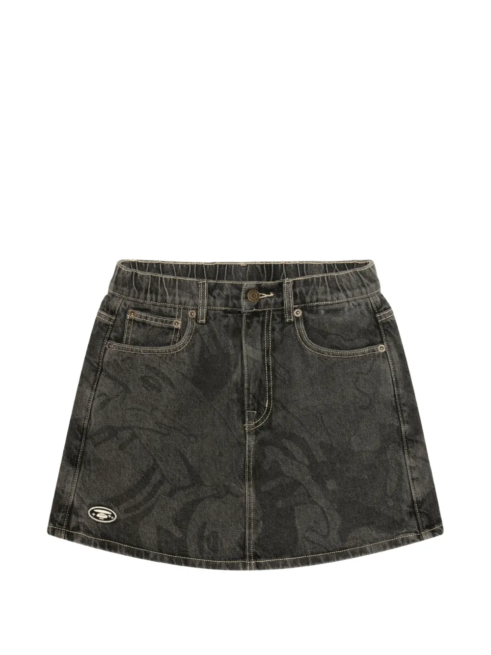 AAPE BY *A BATHING APE® embroidered-detail denim shorts - Nero