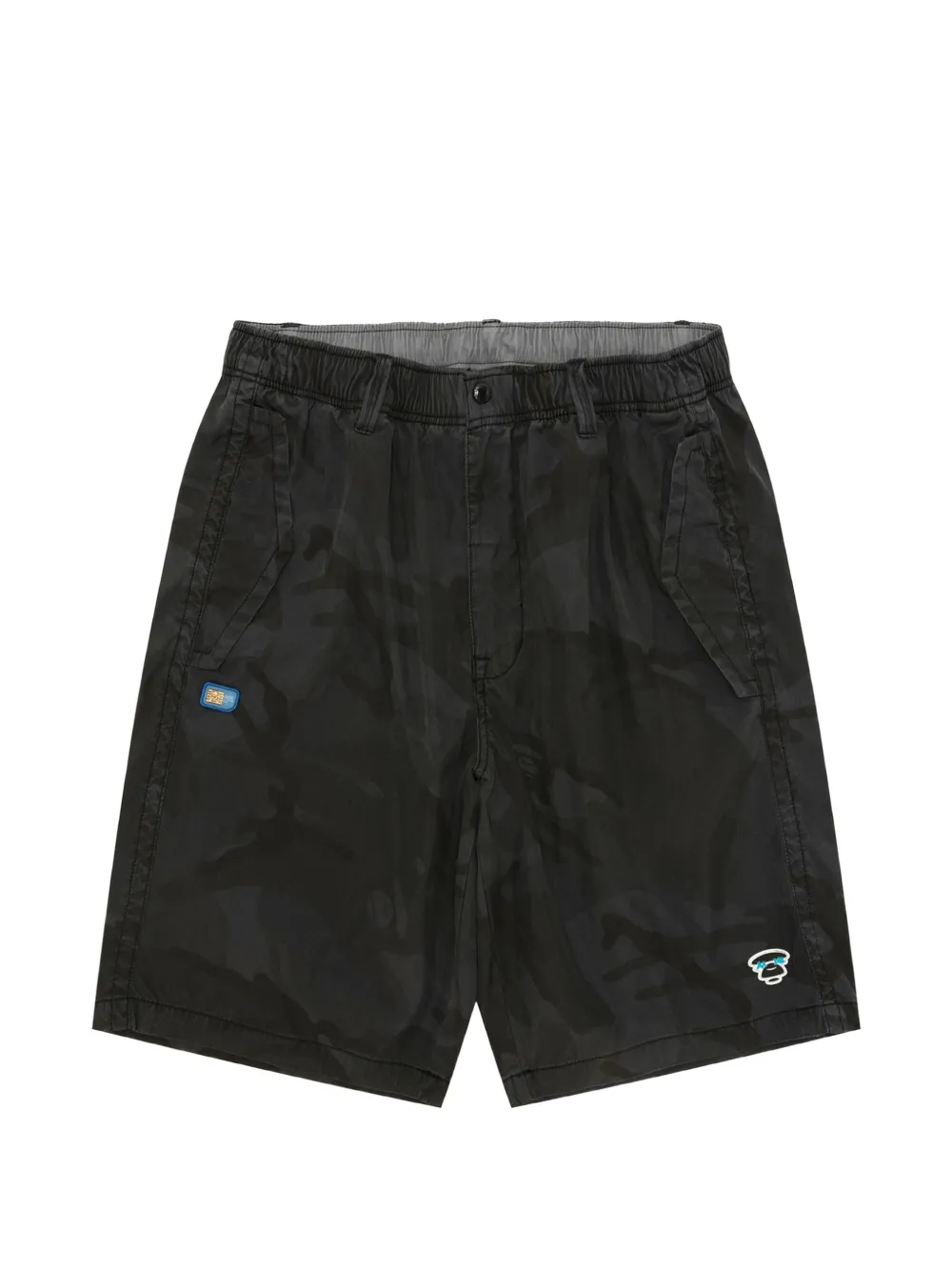 AAPE BY *A BATHING APE® camouflage logo-patch shorts - Nero