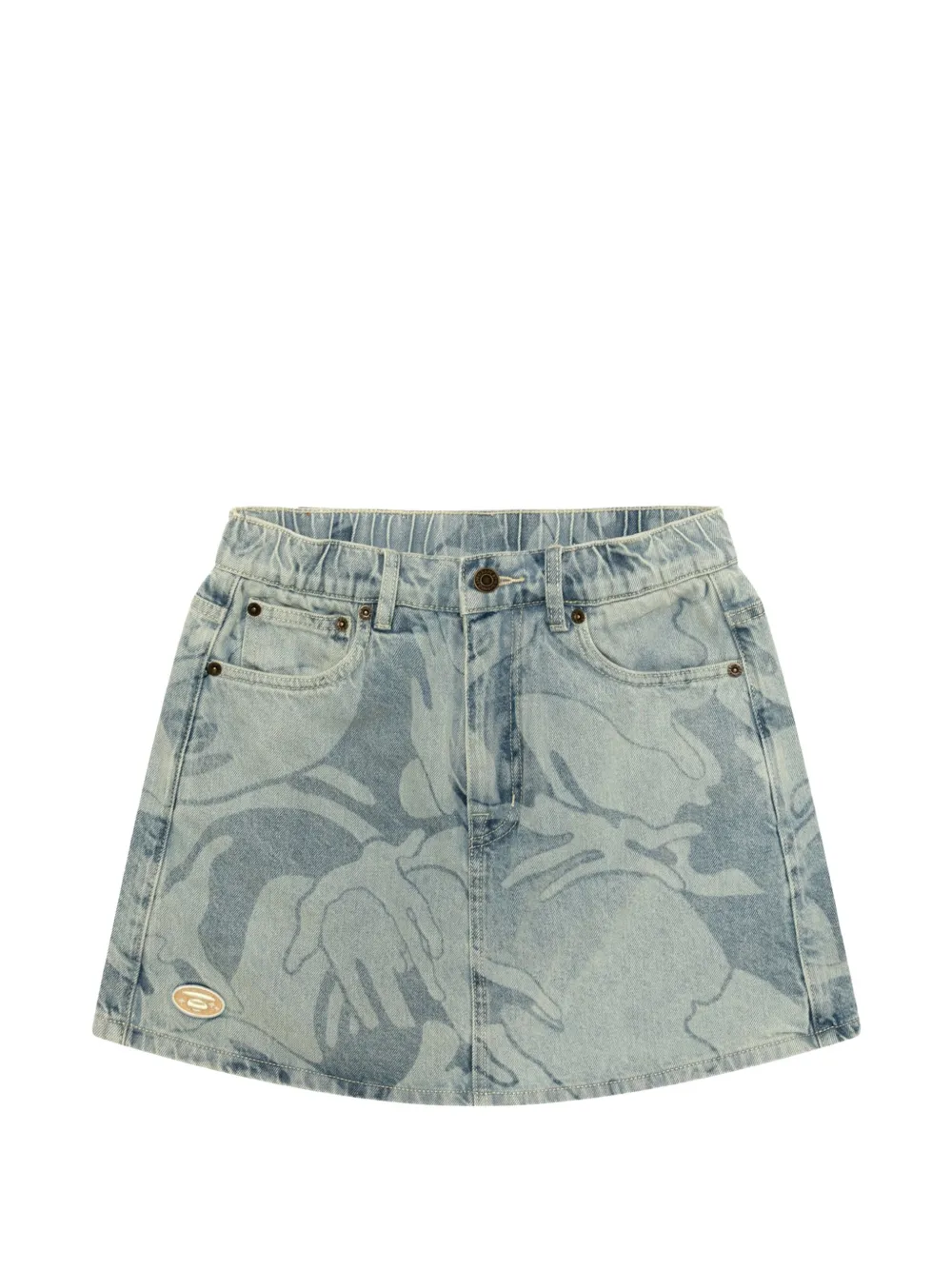 AAPE BY *A BATHING APE® embroidered-detail denim shorts - Blu