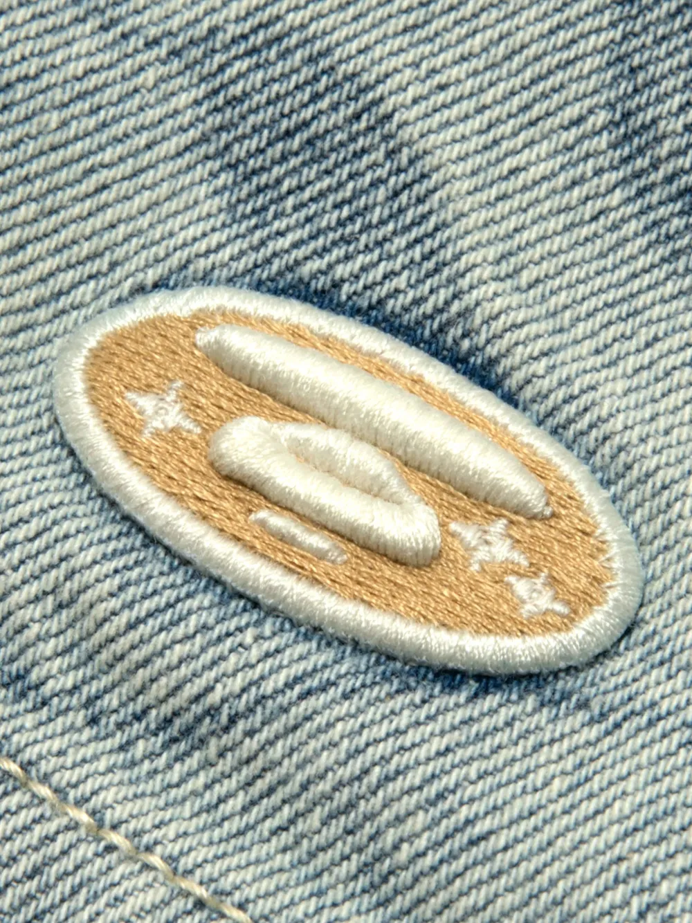  Aape By *a Bathing Ape® Embroidered-detail Denim Shorts - Blue 