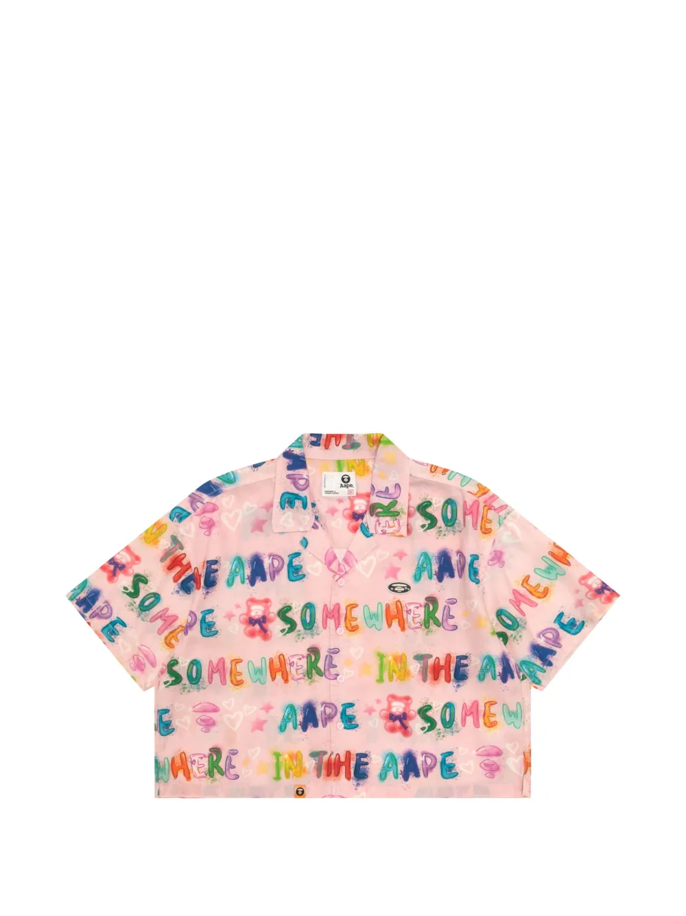 AAPE BY *A BATHING APE® short-sleeve graphic-print shirt - Rosa