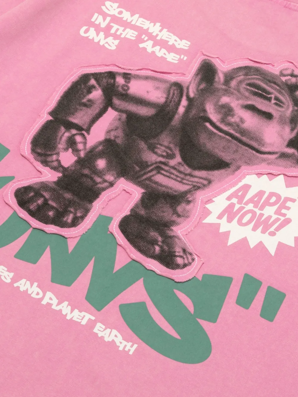 AAPE BY *A BATHING APE T-shirt met grafische robot-print Roze