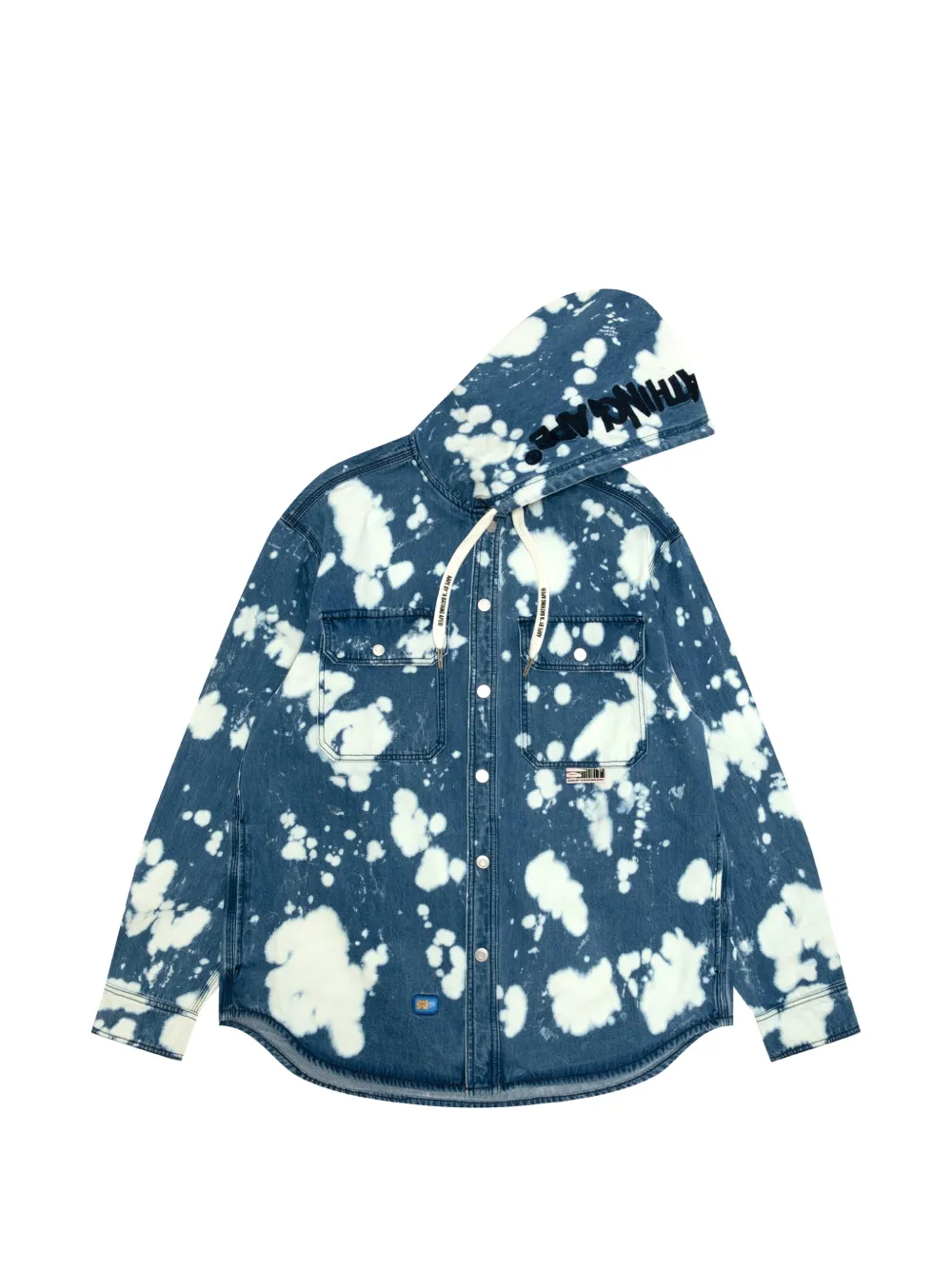 AAPE BY *A BATHING APE® hooded bleached shirt jacket - Blu