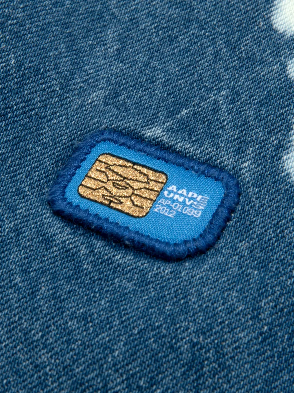 AAPE BY *A BATHING APE Gebleekt shirtjack met capuchon Blauw