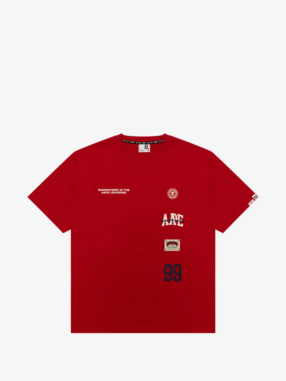 AAPE BY *A BATHING APE® 로고 디테일 티셔츠 | 레드 | Image 1