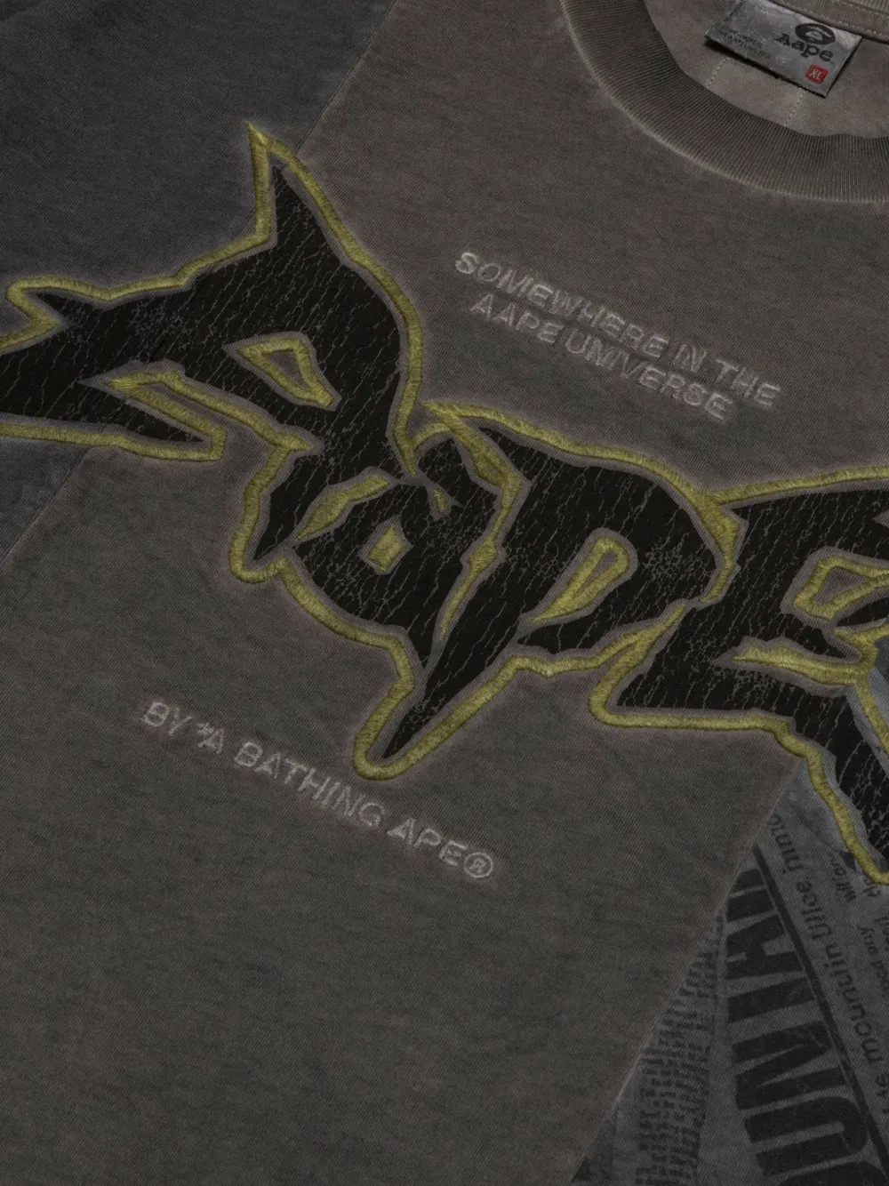 AAPE BY *A BATHING APE T-shirt met patchwork Zwart