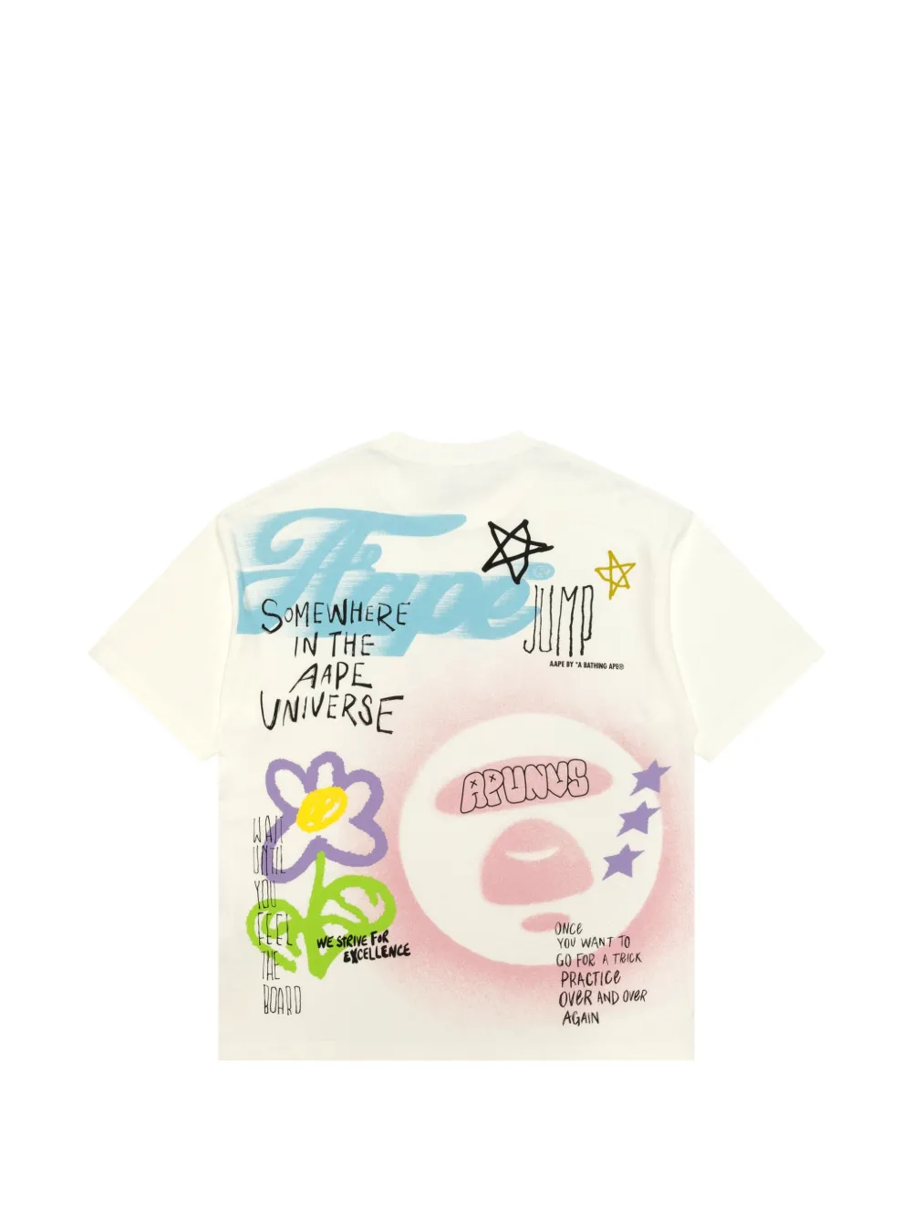 AAPE BY *A BATHING APE T-shirt met print Wit