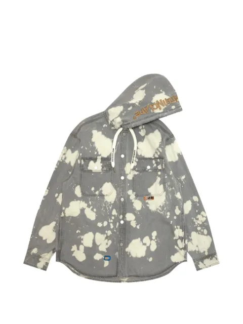AAPE BY *A BATHING APE® hooded splatter-patterned shirt jacket