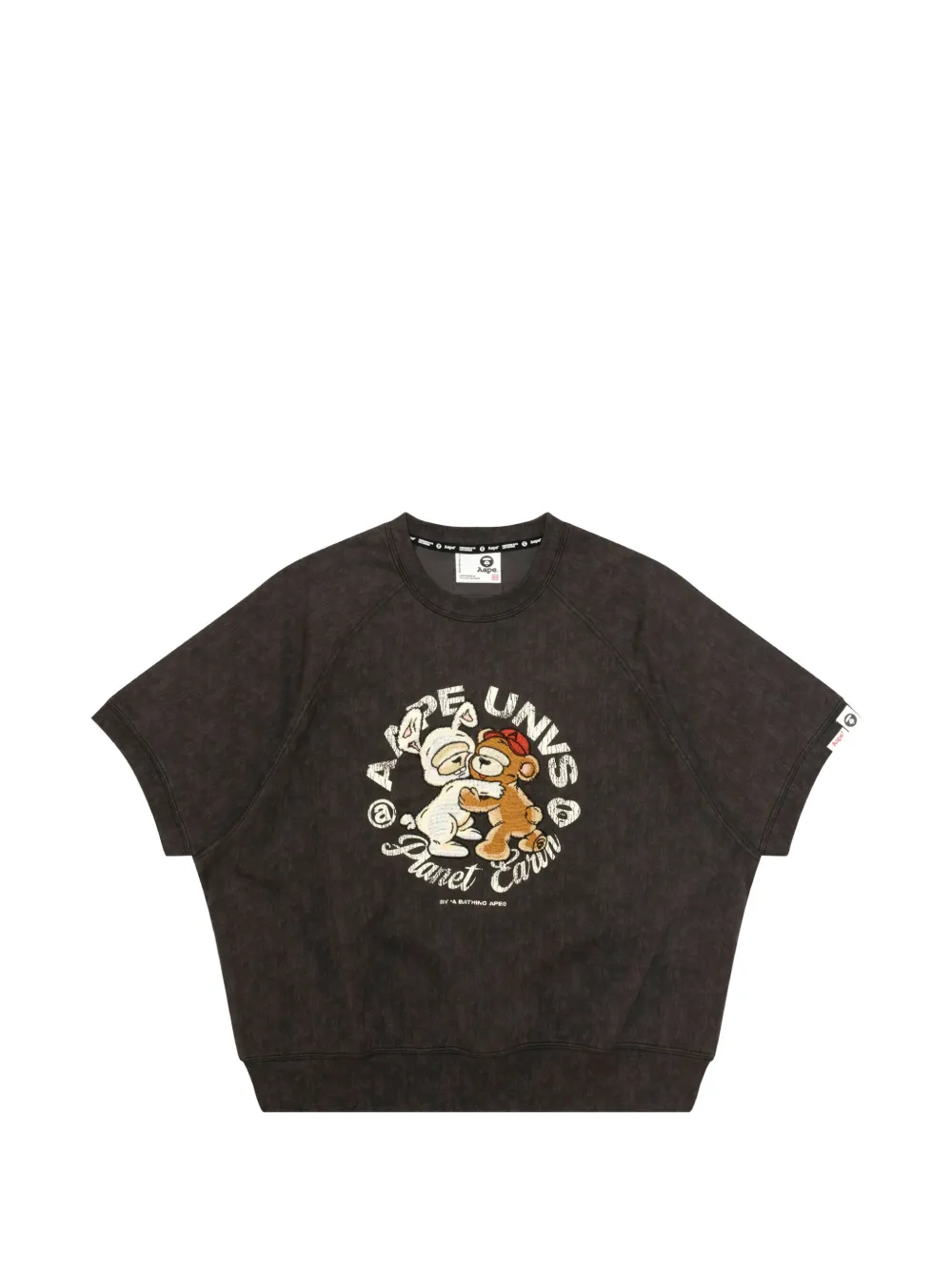 AAPE BY *A BATHING APE® appliqué cropped T-shirt - Marrone
