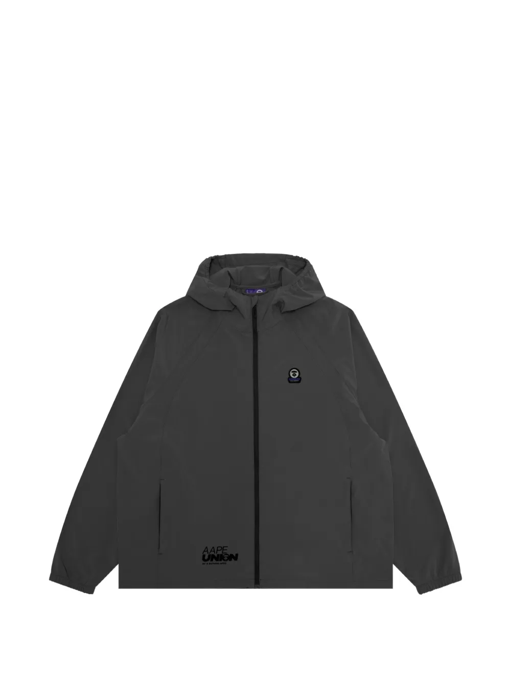 AAPE BY *A BATHING APE® logo appliqué hooded jacket - Grigio