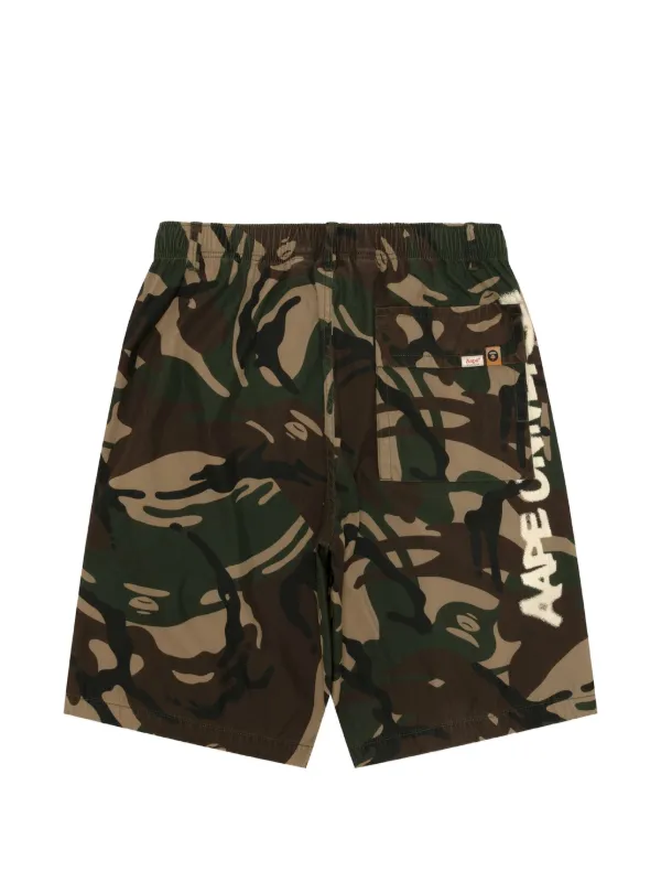 AAPE BY *A BATHING APE® カモフラージュ ショートパンツ | グリーン