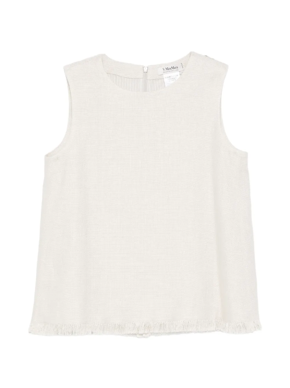 'S Max Mara Anika fringed round-neck top - Nude