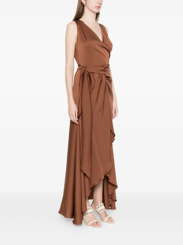 shangri la dresses Nouvelle Silk95five Shangri La Draped V-neck Dress