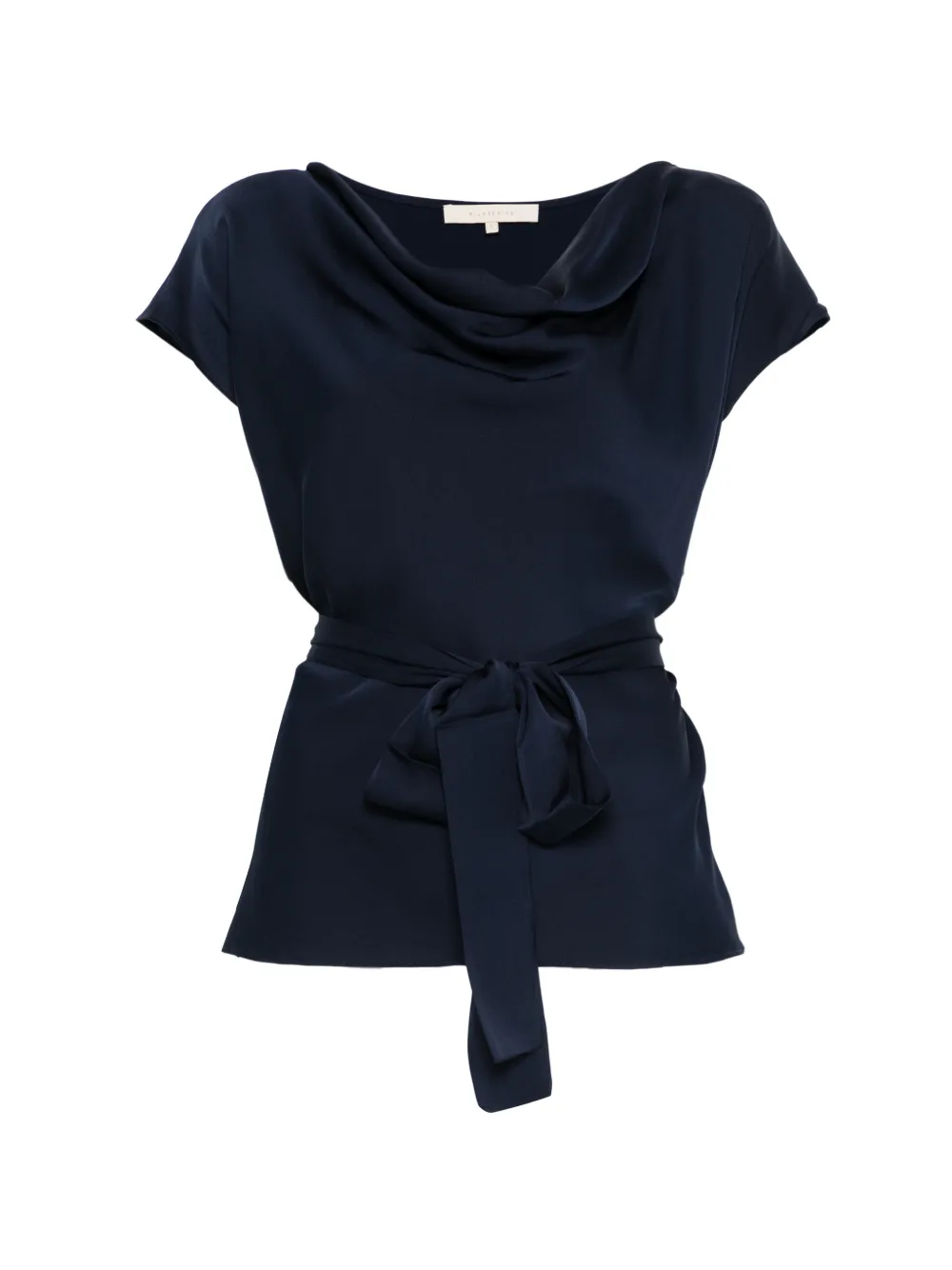 SILK95FIVE Mizner cowl-neck tie blouse - Blu