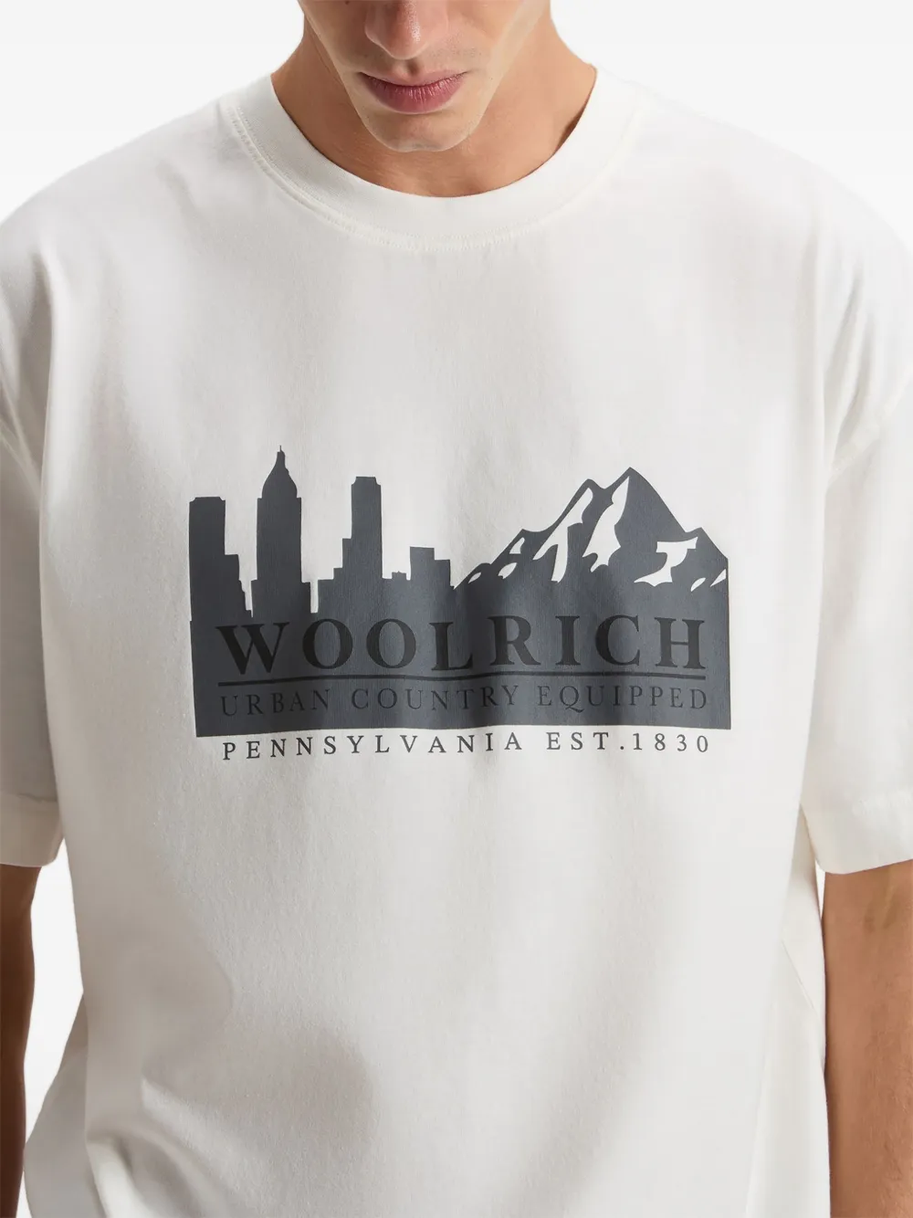 Woolrich T-shirt met print en ronde hals Wit