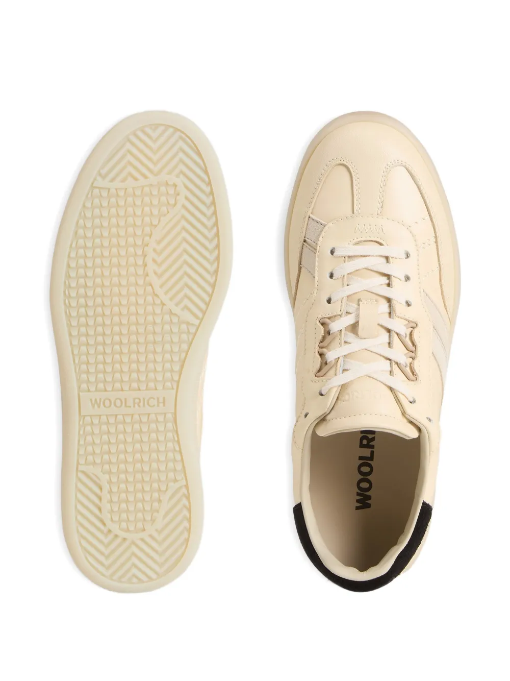 Woolrich Doubleu sneakers met suède details Beige